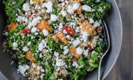 Kale, Quinoa & Sweet Potato Salad with Goat Cheese